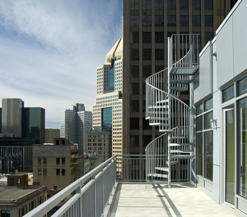 Lighthouse Electric | Piatt Place | Outdoor Balconies Looking towards 5th Avenue Place